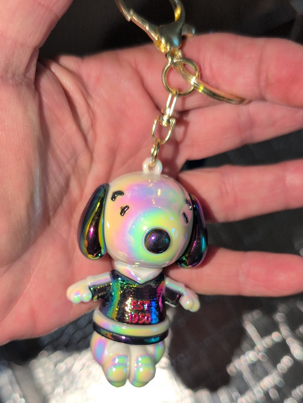 Iridescent Dog Keychain
